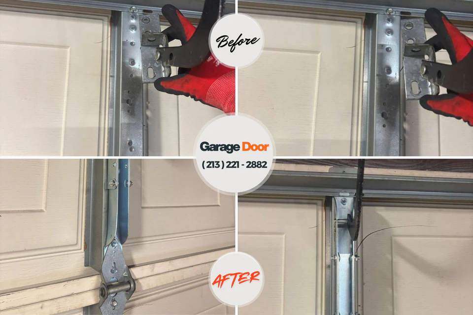 Before and after: garage door repair Thomaston, GA